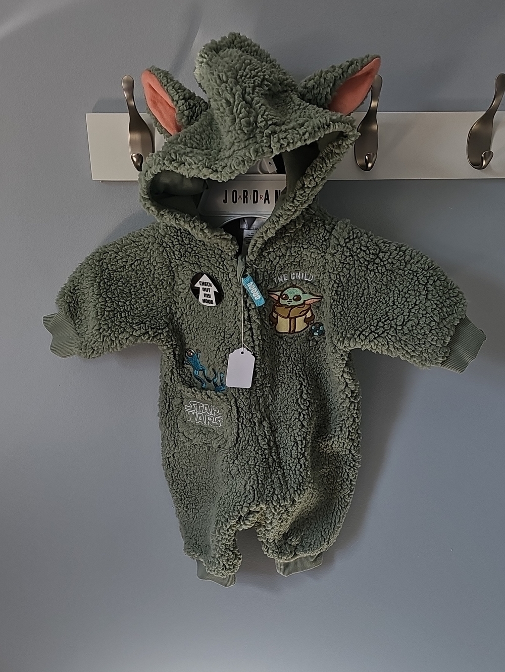 Star Wars The Mandalorian Baby Boy/Girl Zip-Up Hooded Embroidered Cover 0-3 mo